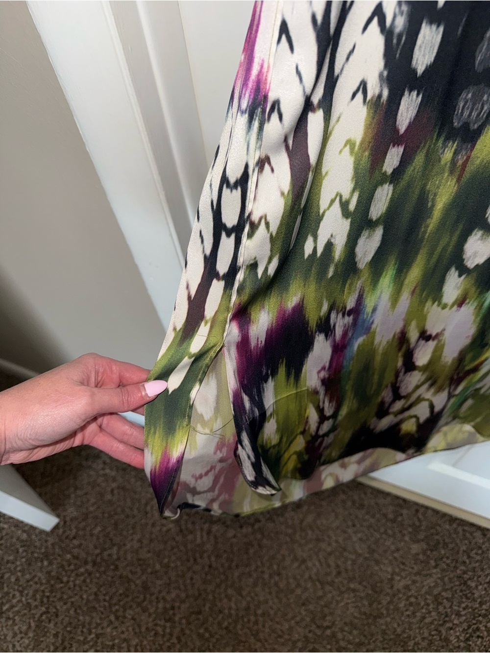 Misook Multi-Color Abstract Print Chiffon Tunic - Picture 4 of 5